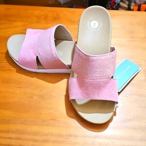 REVITALIGN Dawn Shimmer  Pink Slide Sandals Size 10 Wide